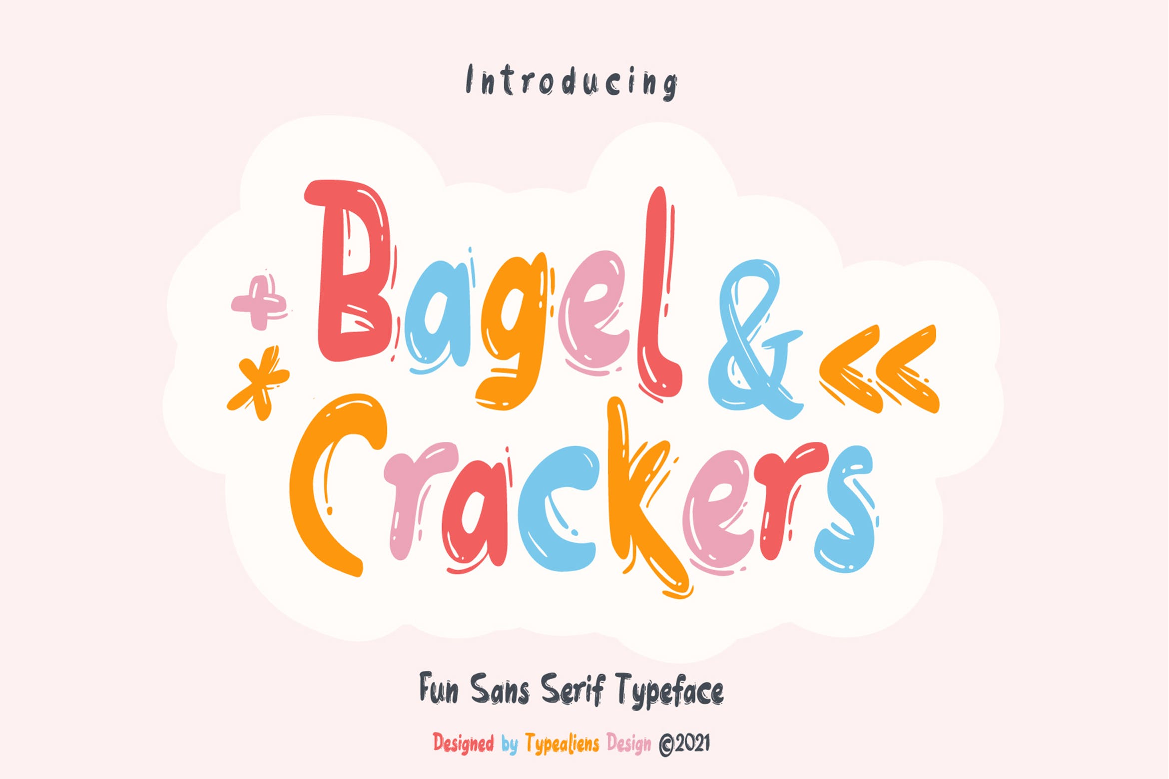 可爱卡通品牌包装海报设计无衬线英文字体 Bagel & Crackers_img_2