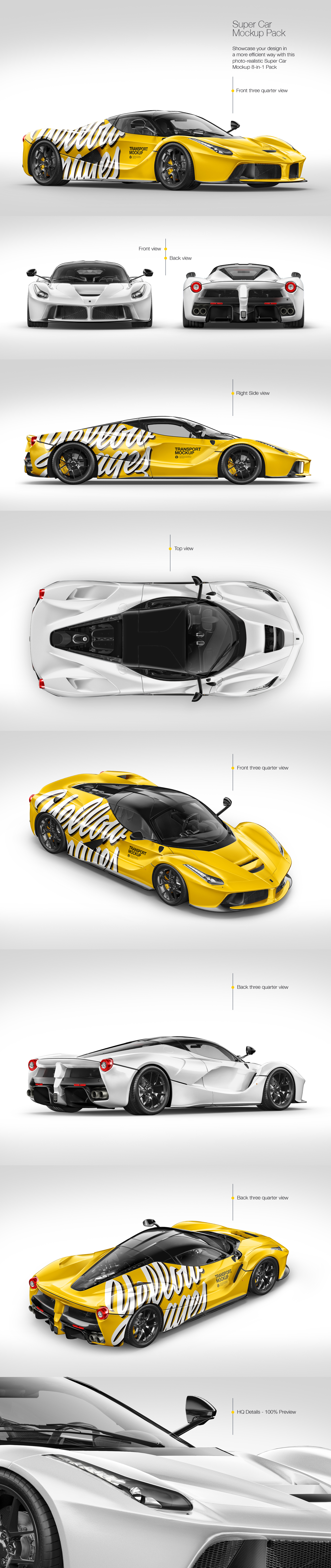 8款超级跑车车身广告设计贴图样机合集 Super Car Mockup Pack_img_2