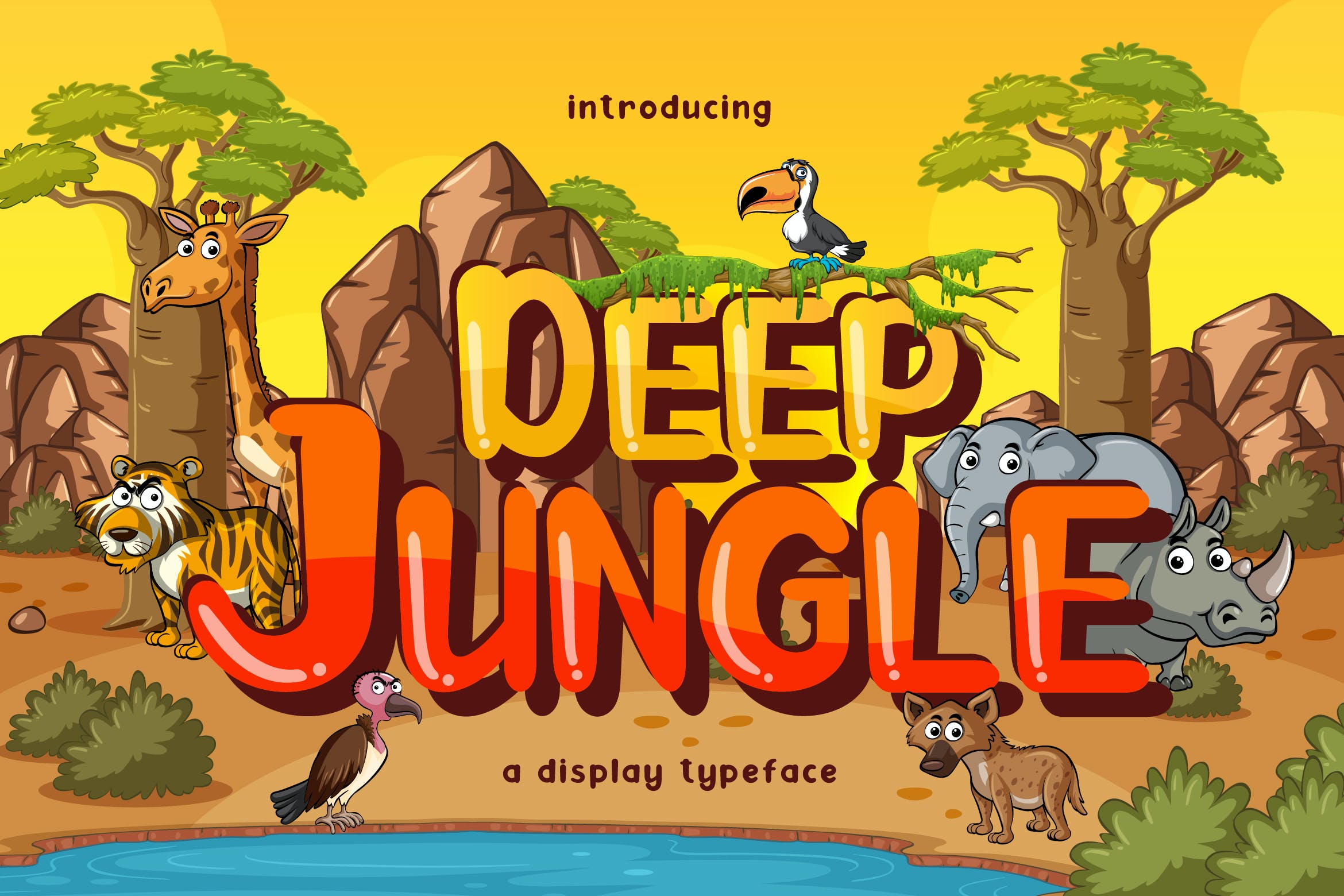 卡通品牌包装徽标logo设计装饰性英文字体素材 Deep Jungle_img_2