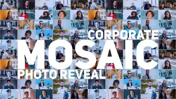 马赛克效果企业照片墙视频动画AE模板素材 Videohive - Mosaic Photo Reveal | Corporate Logo_img_3