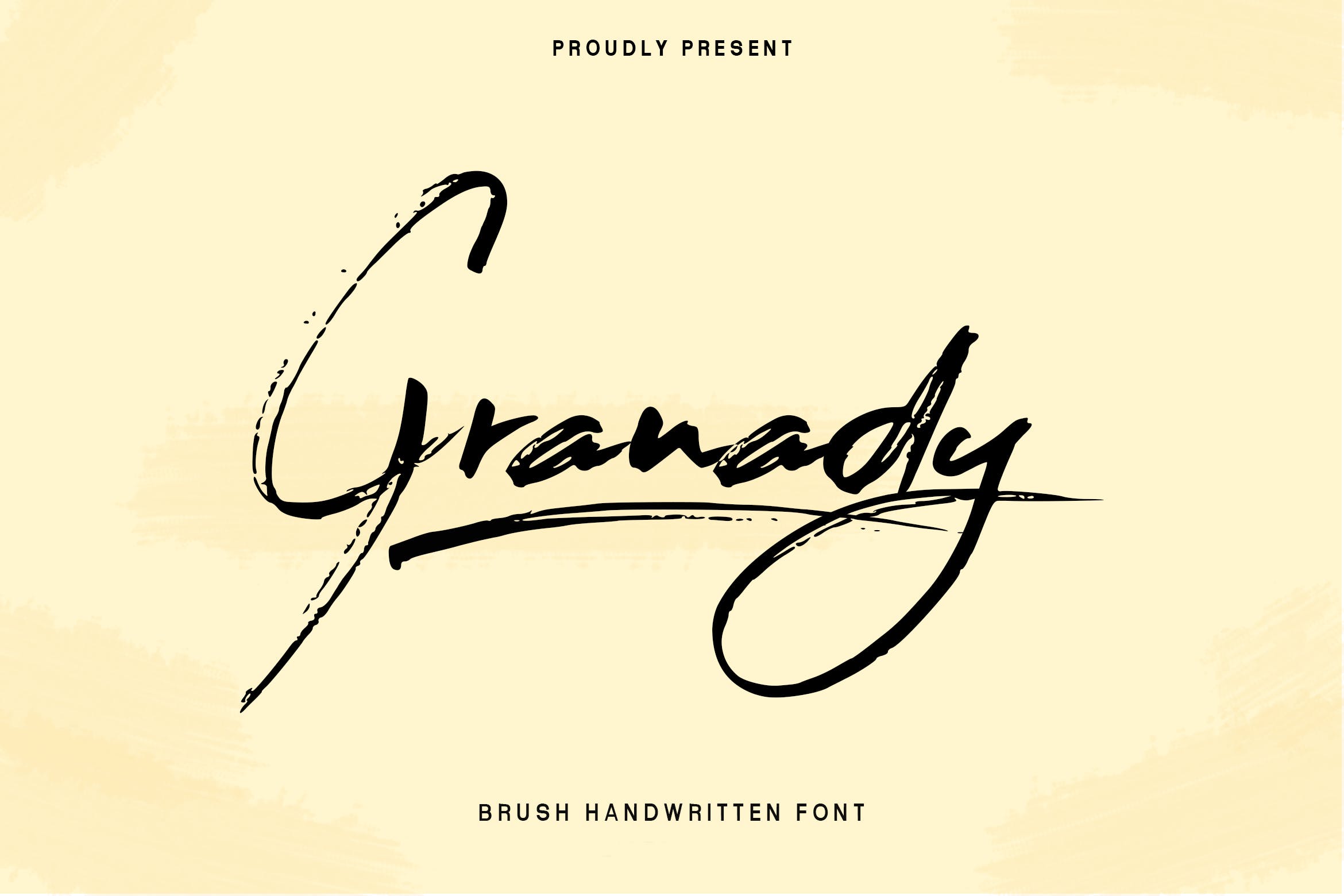 优雅杂志海报标题设计手写毛笔英文字体素材 Granady Handwriting Brush Font_img_2