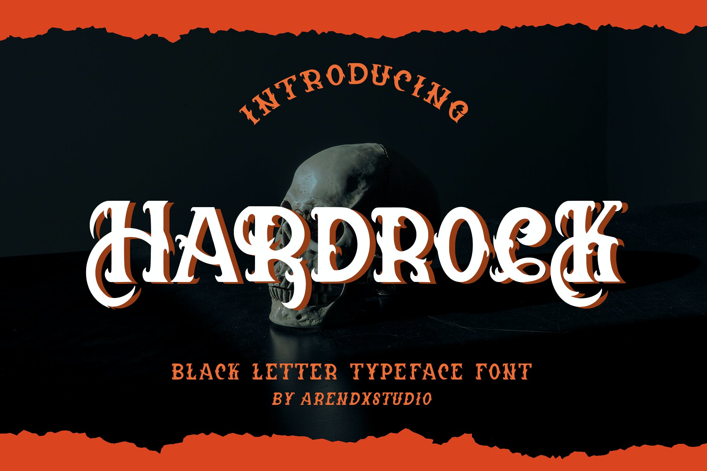 现代时尚品牌标签徽标logo设计装饰性英文字体 Hardrock - Black Letter Typeface_img_2