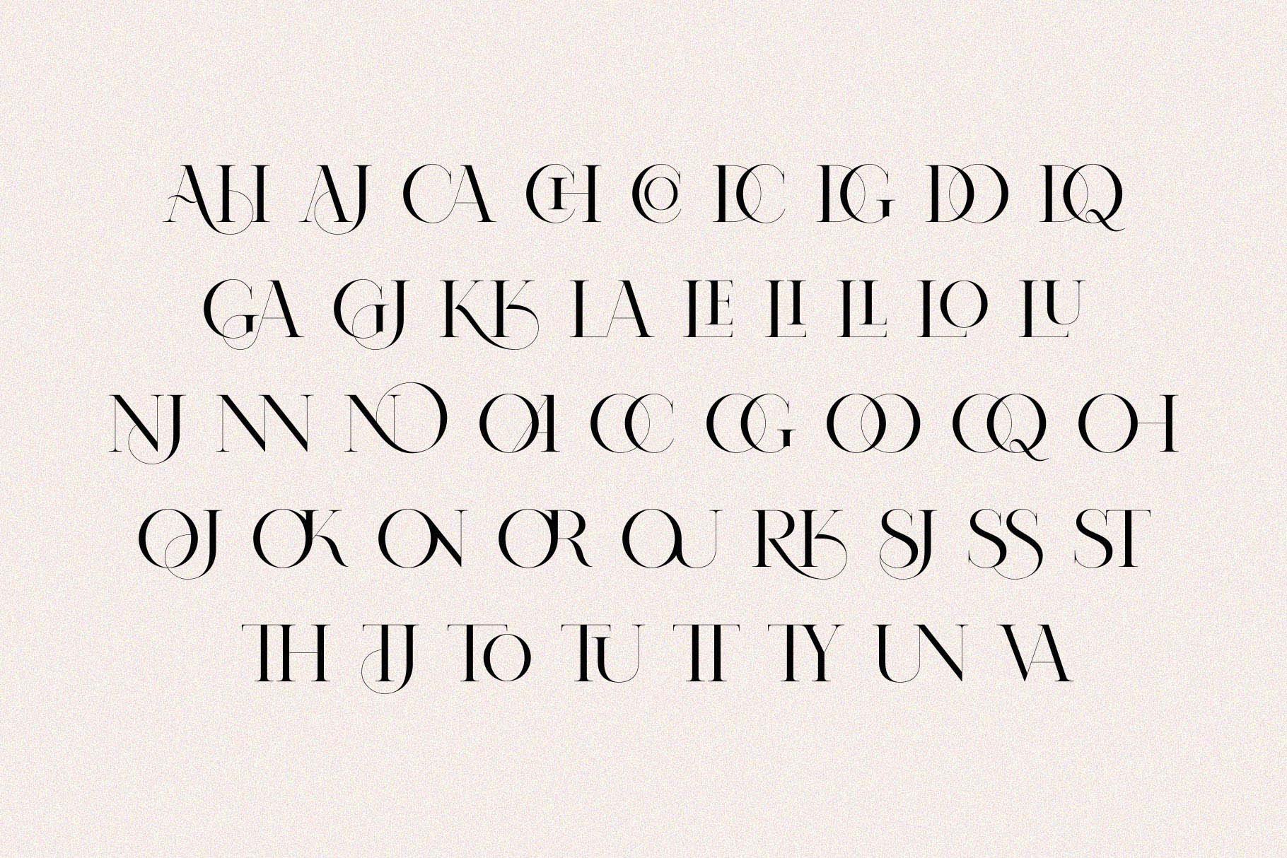 时尚优雅杂志标题徽标Logo衬线英文字体素材 NOMARK - Ligature Typeface_img_2