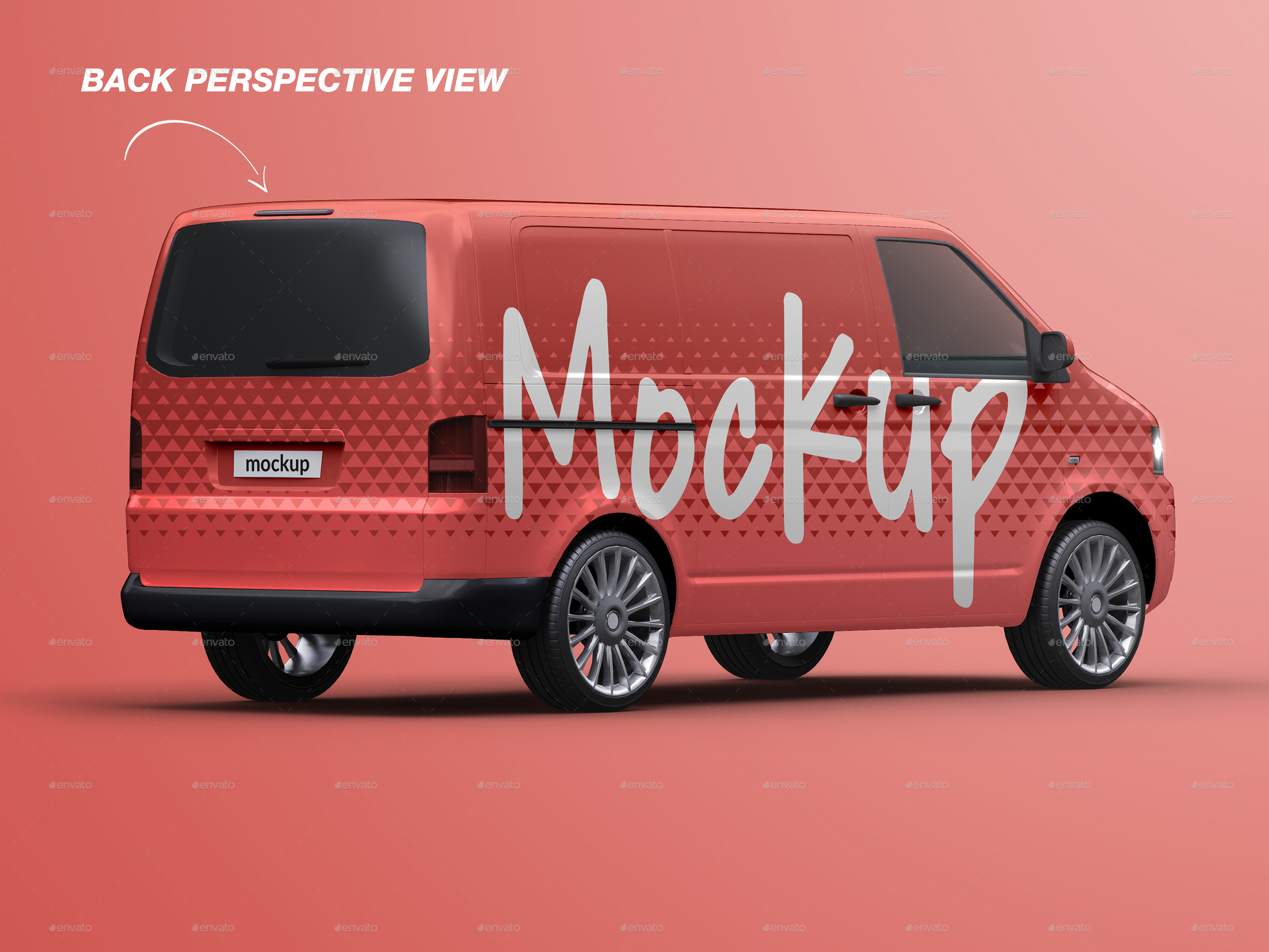 封闭面包送货车车身广告设计演示样机 Vehicle Delivery Van Mockup_img_2