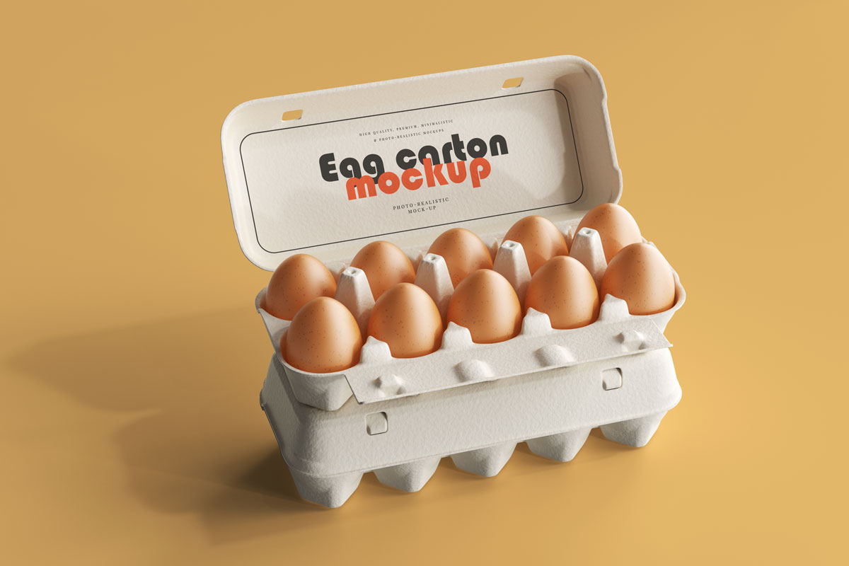 16款时尚鸡蛋托包装盒设计展示样机模板 Egg Carton Mockup_img_2