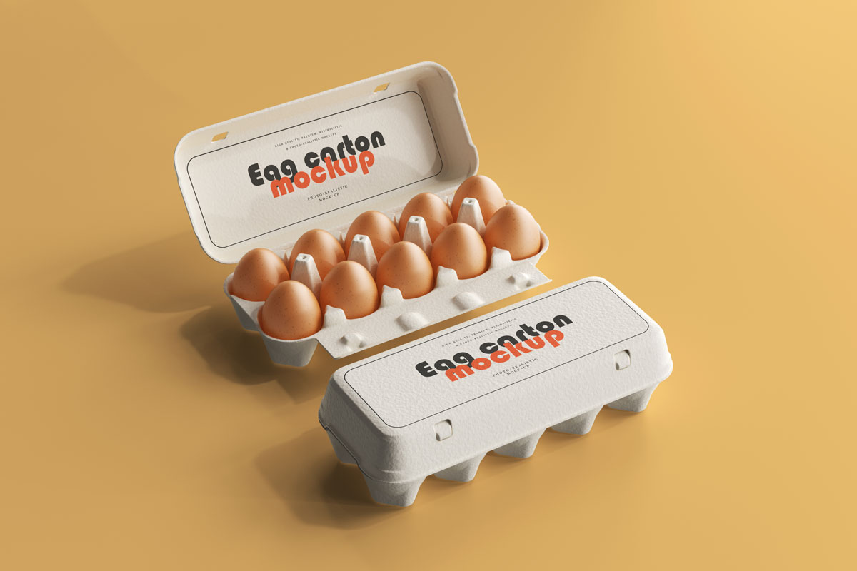 16款时尚鸡蛋托包装盒设计展示样机模板 Egg Carton Mockup_img_2