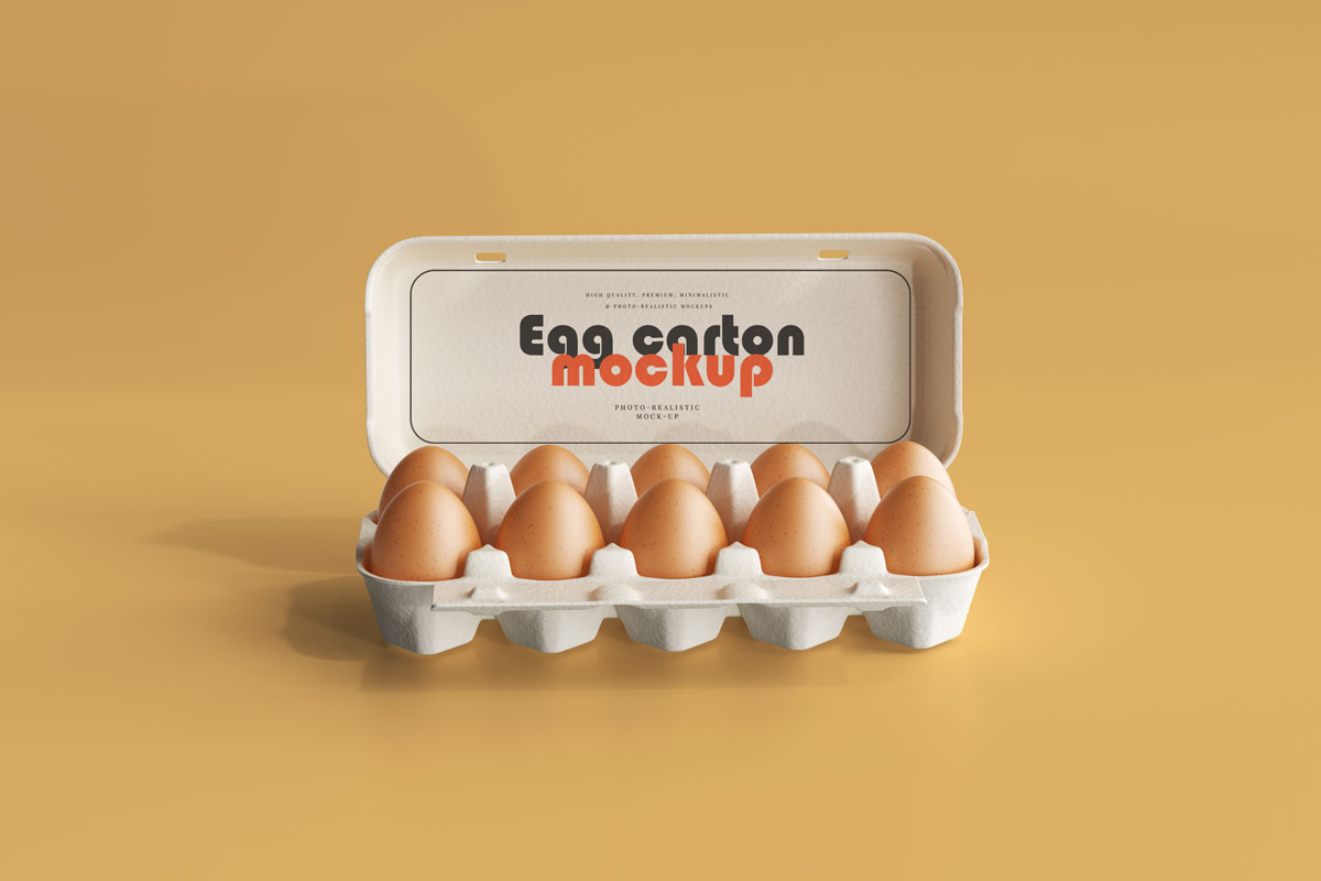 16款时尚鸡蛋托包装盒设计展示样机模板 Egg Carton Mockup_img_2