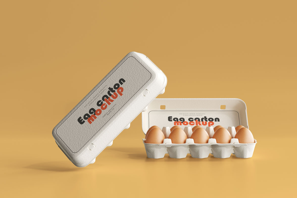 16款时尚鸡蛋托包装盒设计展示样机模板 Egg Carton Mockup_img_2