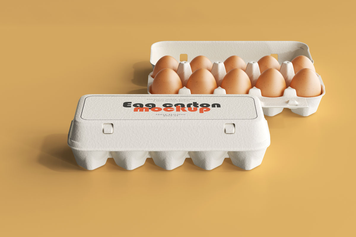 16款时尚鸡蛋托包装盒设计展示样机模板 Egg Carton Mockup_img_2