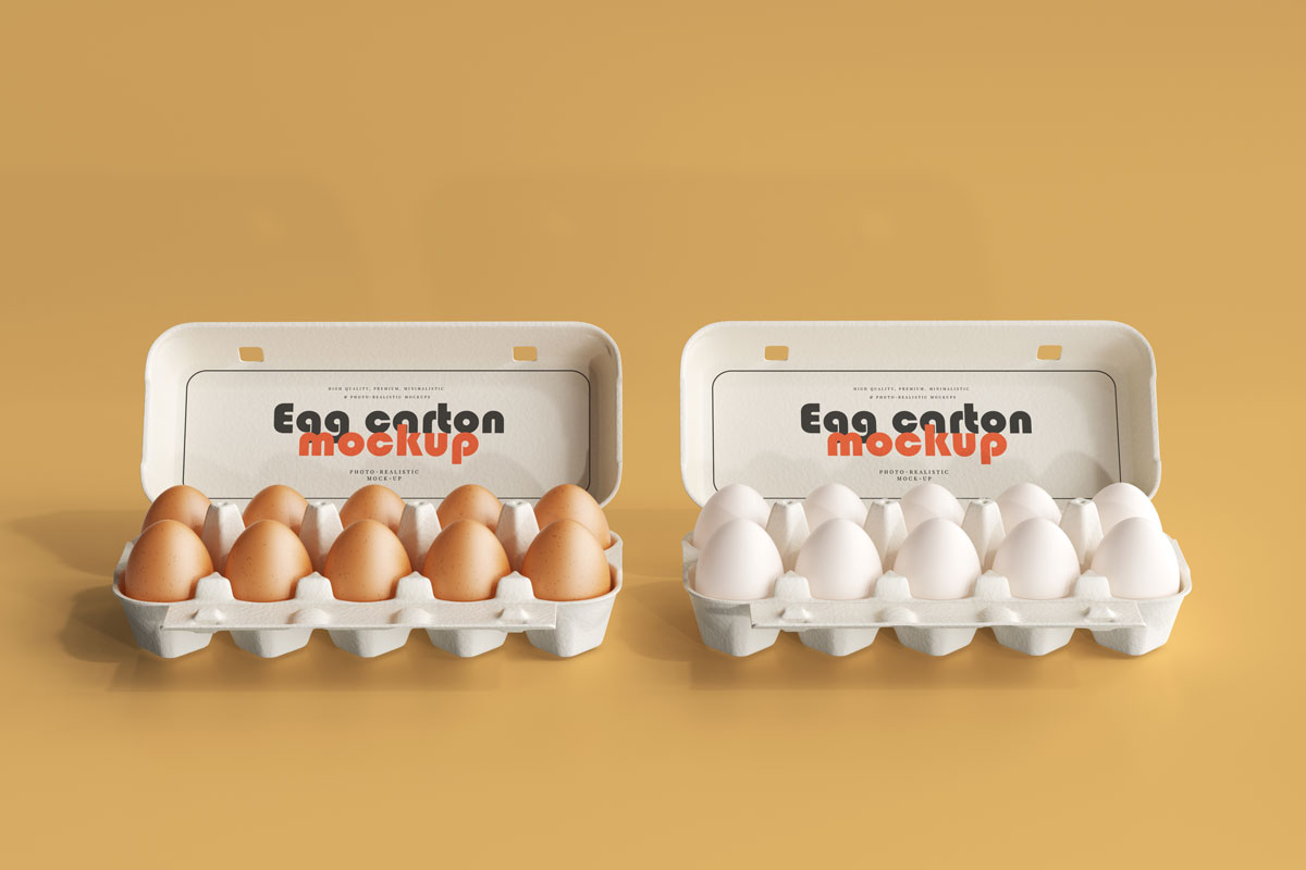 16款时尚鸡蛋托包装盒设计展示样机模板 Egg Carton Mockup_img_2