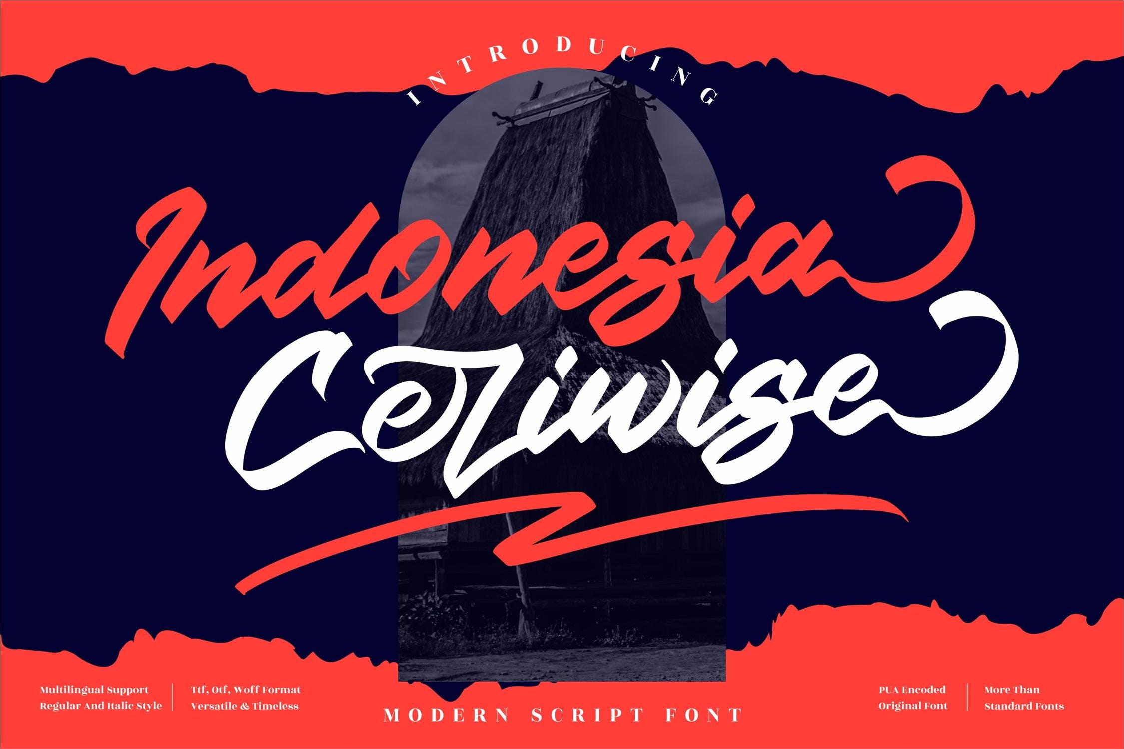 现代时尚海报品牌徽标logo设计衬线字体素材 Indonesia Ceriwise Script LS_img_2