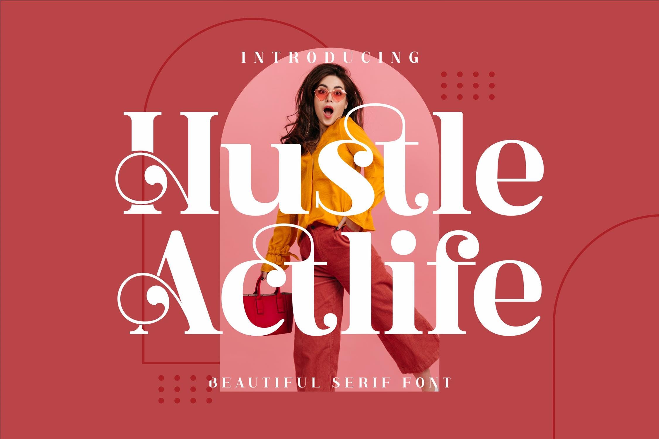 时尚优雅海报商标品牌设计衬线英文字体素材 Hustle Actlife Serif LS_img_2