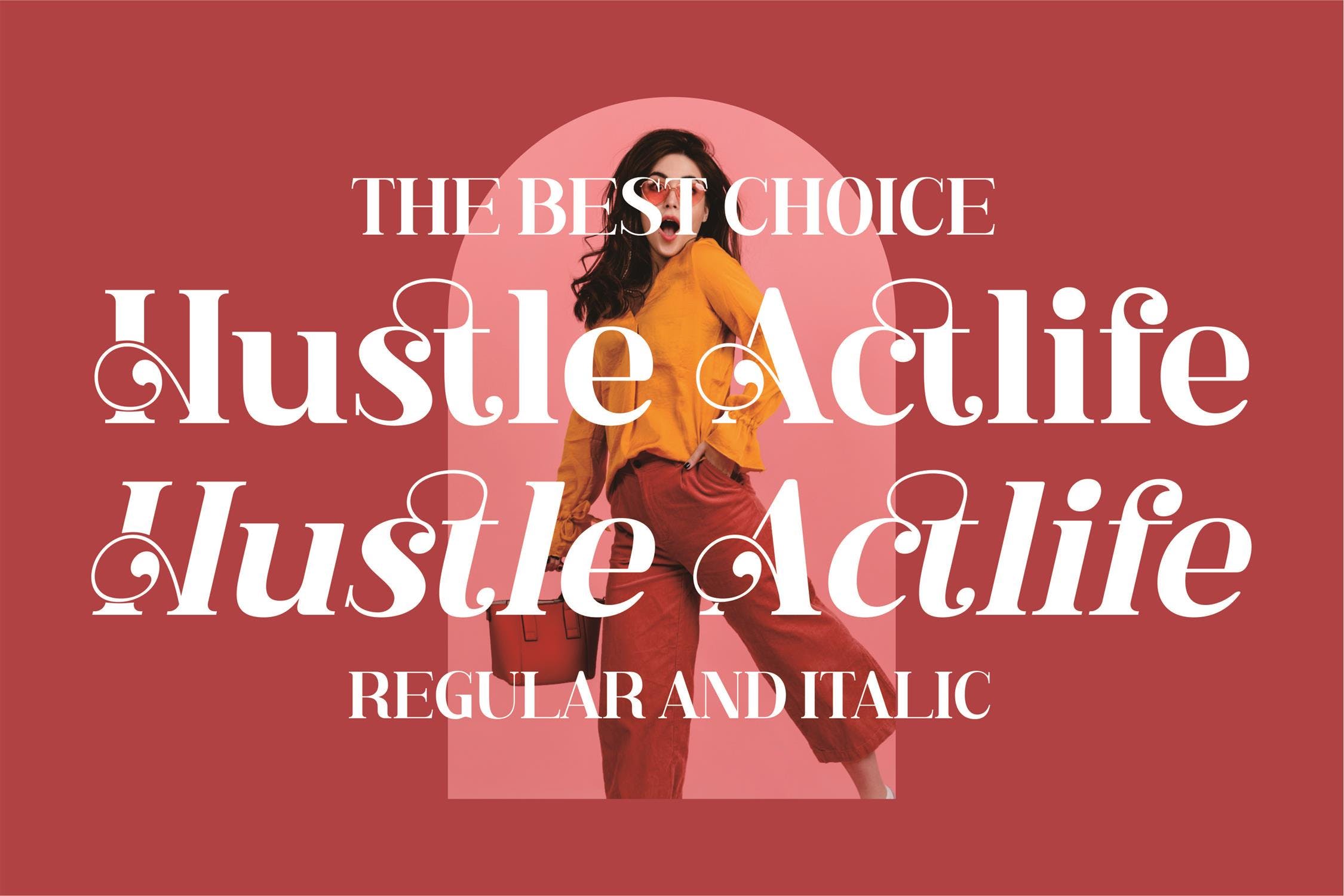 时尚优雅海报商标品牌设计衬线英文字体素材 Hustle Actlife Serif LS_img_2
