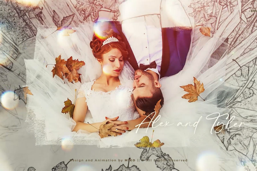 时尚婚礼主题照片幻灯片动画演示AE模板素材 Videohive - Wedding Slideshow_img_2