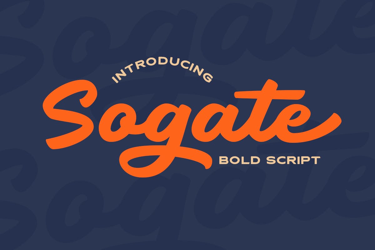 时尚复古杂志标签徽标logo设计手写英文字体素材 Sogate - Bold Script_img_2