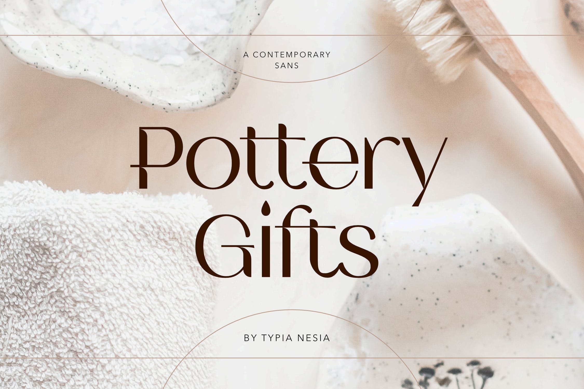 现代优雅品牌杂志标题设计无衬线英文字体素材 Pottery Gifts - Aesthetic Beauty Sans_img_2