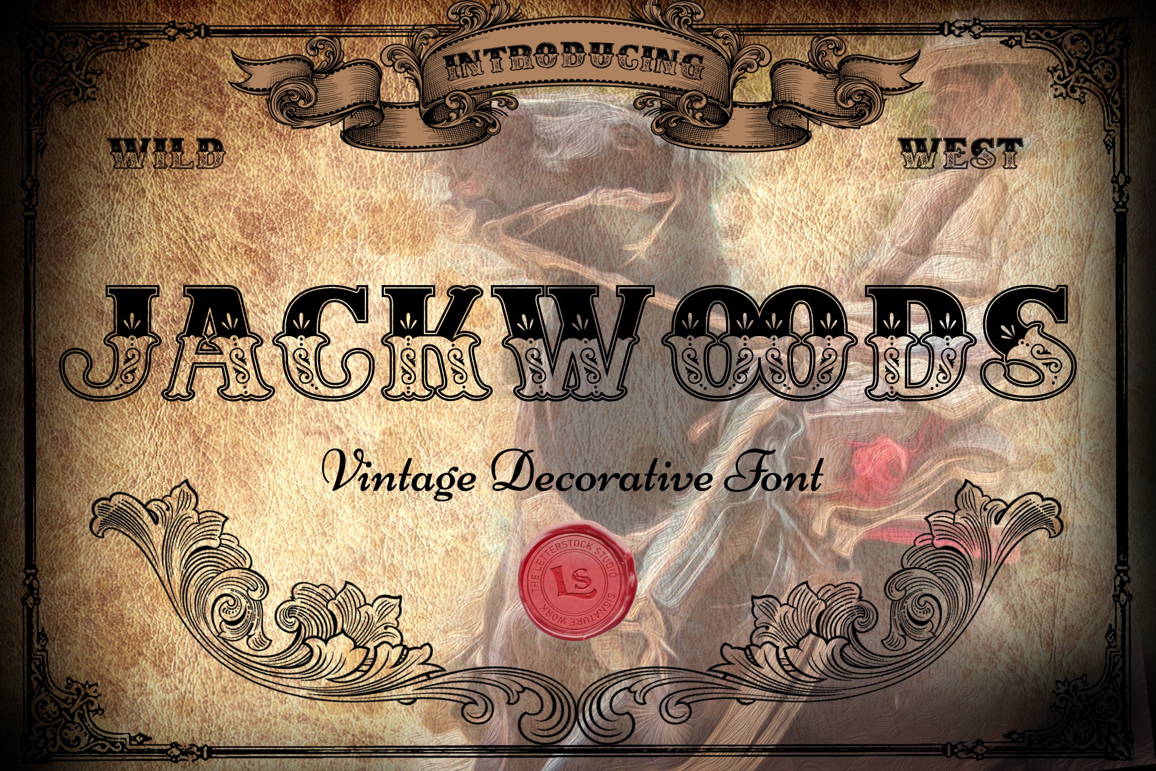 复古邀请函广告徽标logo设计装饰性英文字体素材 Jackwoods_img_2