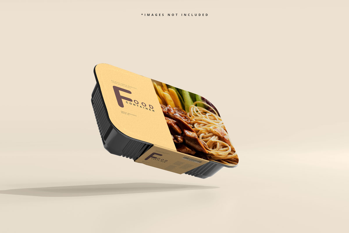 逼真食品保鲜盒标签设计贴图样机模板 Large Size Food Container Mockup_img_2