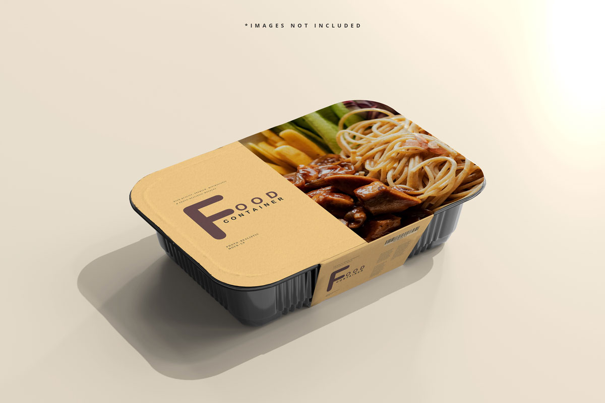 逼真食品保鲜盒标签设计贴图样机模板 Large Size Food Container Mockup_img_2