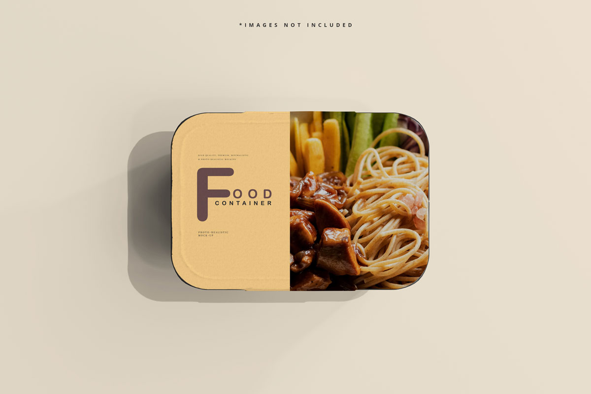 逼真食品保鲜盒标签设计贴图样机模板 Large Size Food Container Mockup_img_2