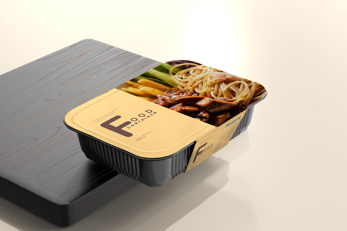 逼真食品保鲜盒标签设计贴图样机模板 Large Size Food Container Mockup_img_2