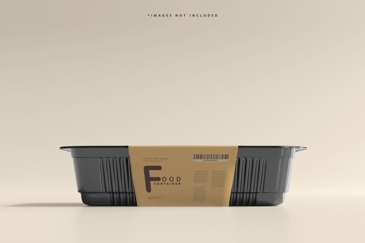 逼真食品保鲜盒标签设计贴图样机模板 Large Size Food Container Mockup_img_2