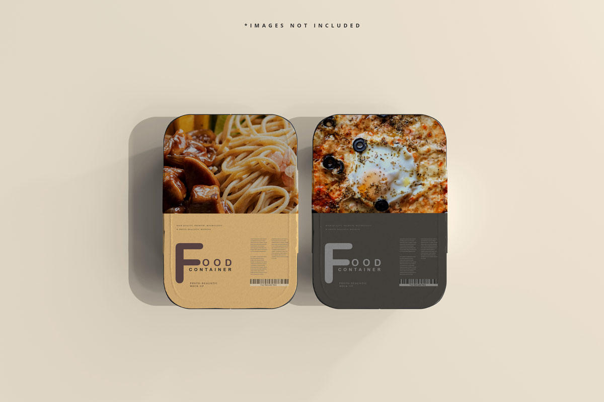 逼真食品保鲜盒标签设计贴图样机模板 Large Size Food Container Mockup_img_2