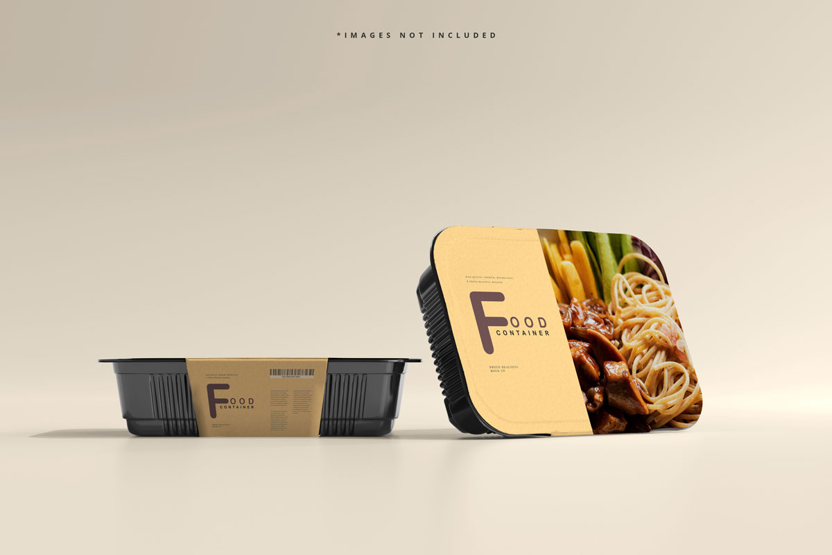 逼真食品保鲜盒标签设计贴图样机模板 Large Size Food Container Mockup_img_2