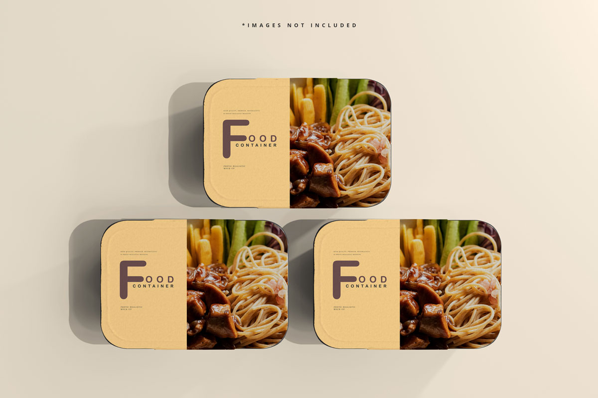 逼真食品保鲜盒标签设计贴图样机模板 Large Size Food Container Mockup_img_2