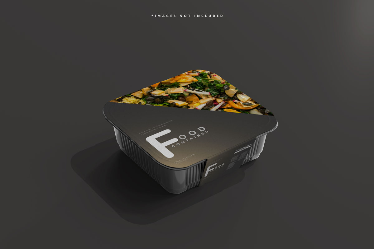 9款时尚食品外卖保鲜盒设计贴图样机模板 Medium Size Food Container Mockup_img_2