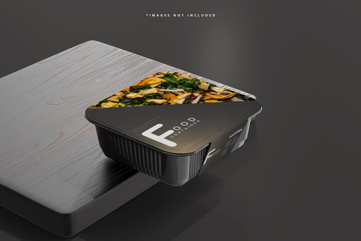 9款时尚食品外卖保鲜盒设计贴图样机模板 Medium Size Food Container Mockup_img_2