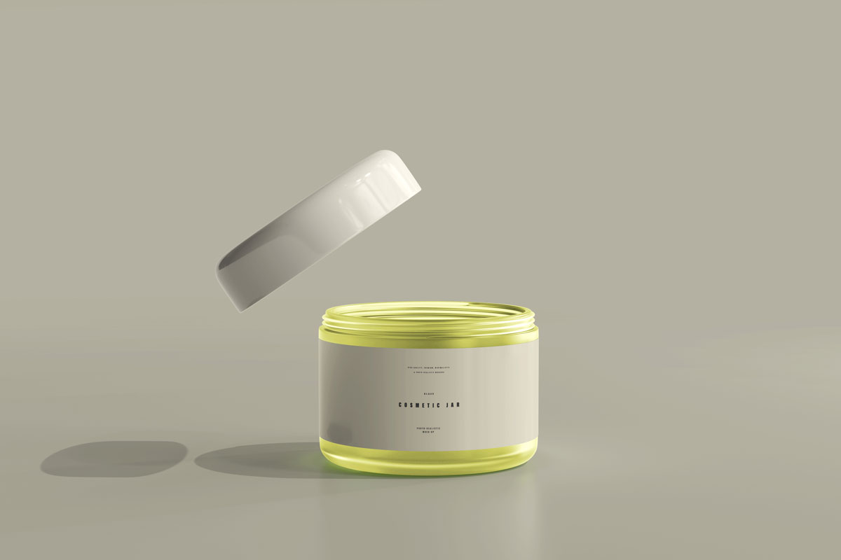 时尚化妆品面霜包装罐纸盒设计PS贴图样机模板 Cosmetic Jar And Box Mockup_img_2