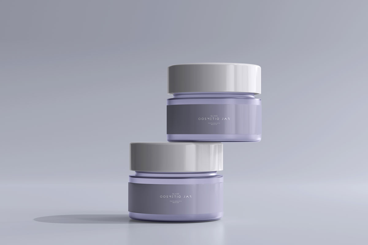 8款高质量化妆品面霜罐纸盒设计PS智能贴图样机模板 Cosmetic Jar Mockup_img_2