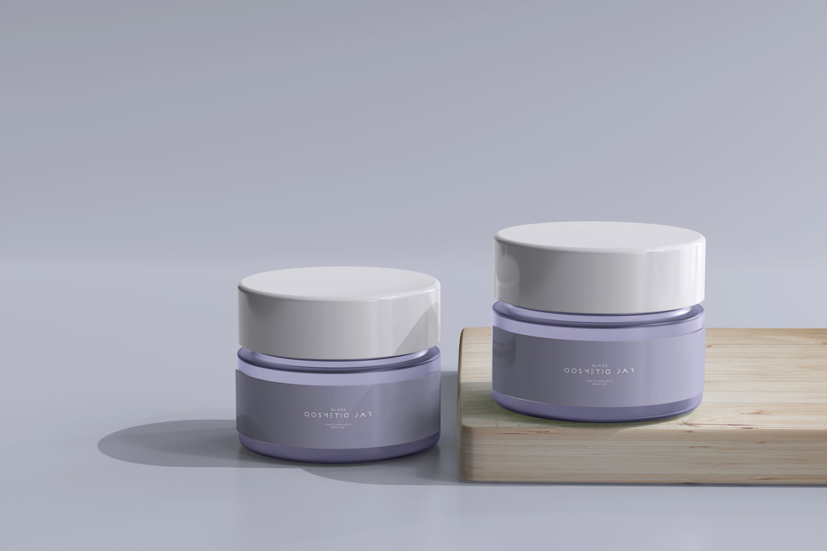 8款高质量化妆品面霜罐纸盒设计PS智能贴图样机模板 Cosmetic Jar Mockup_img_2