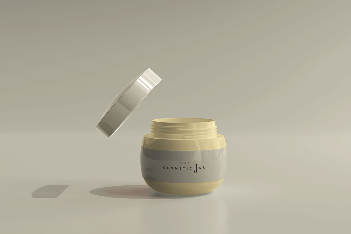 9款时尚面霜包装罐纸盒设计PS贴图样机模板 Cosmetic Jar And Box Mockup Vol.2_img_2