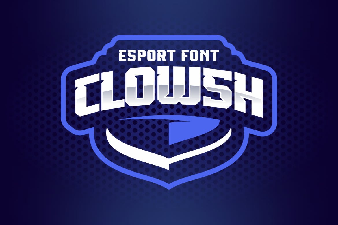 时尚新媒体电子竞技徽标logo设计无衬线英文字体素材 CLOWSH ESPORT_img_2