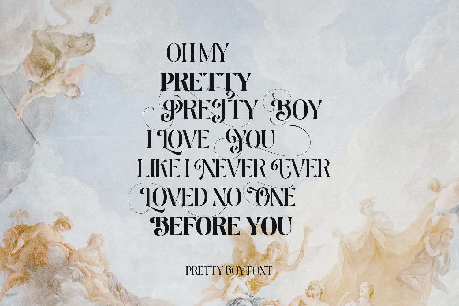 复古优雅品牌标题徽标logo设计衬线英文字体素材 Pretty Boy  Decorative serif family_img_2