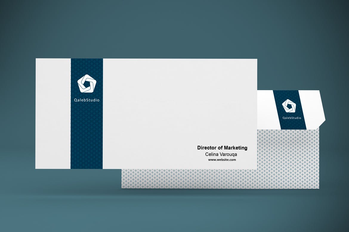 多角度办公用品信封设计贴图样机模板 Letter Envelope Mockup_img_2