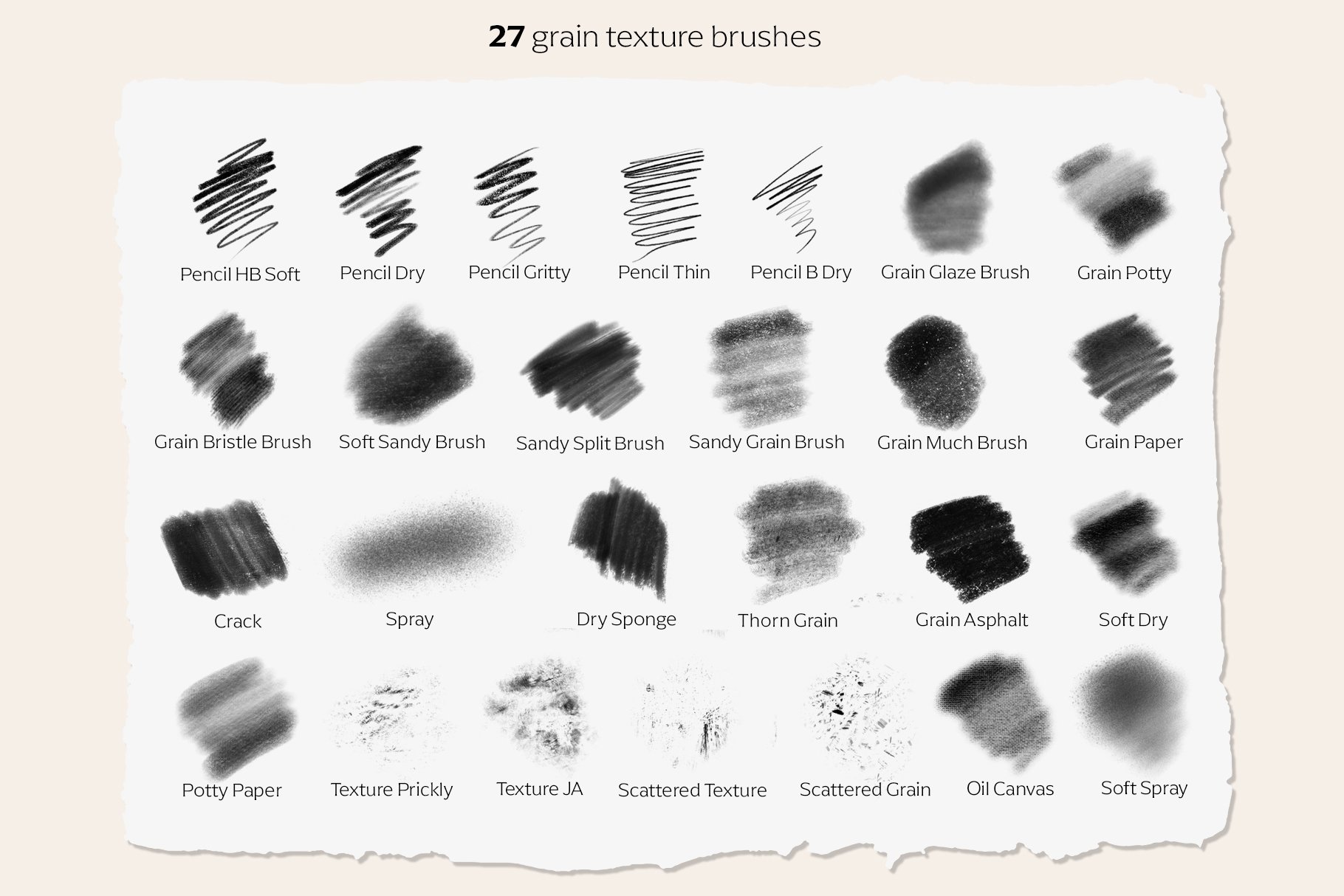 27个时尚噪点颗粒线条艺术绘画iPad Procreate笔刷素材 Procreate Grain Brushes_img_2
