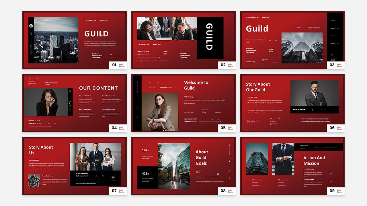 现代简约企业商务营销策划图文排版设计ppt模板 Guild - Business Presentation PowerPoint Template_img_2