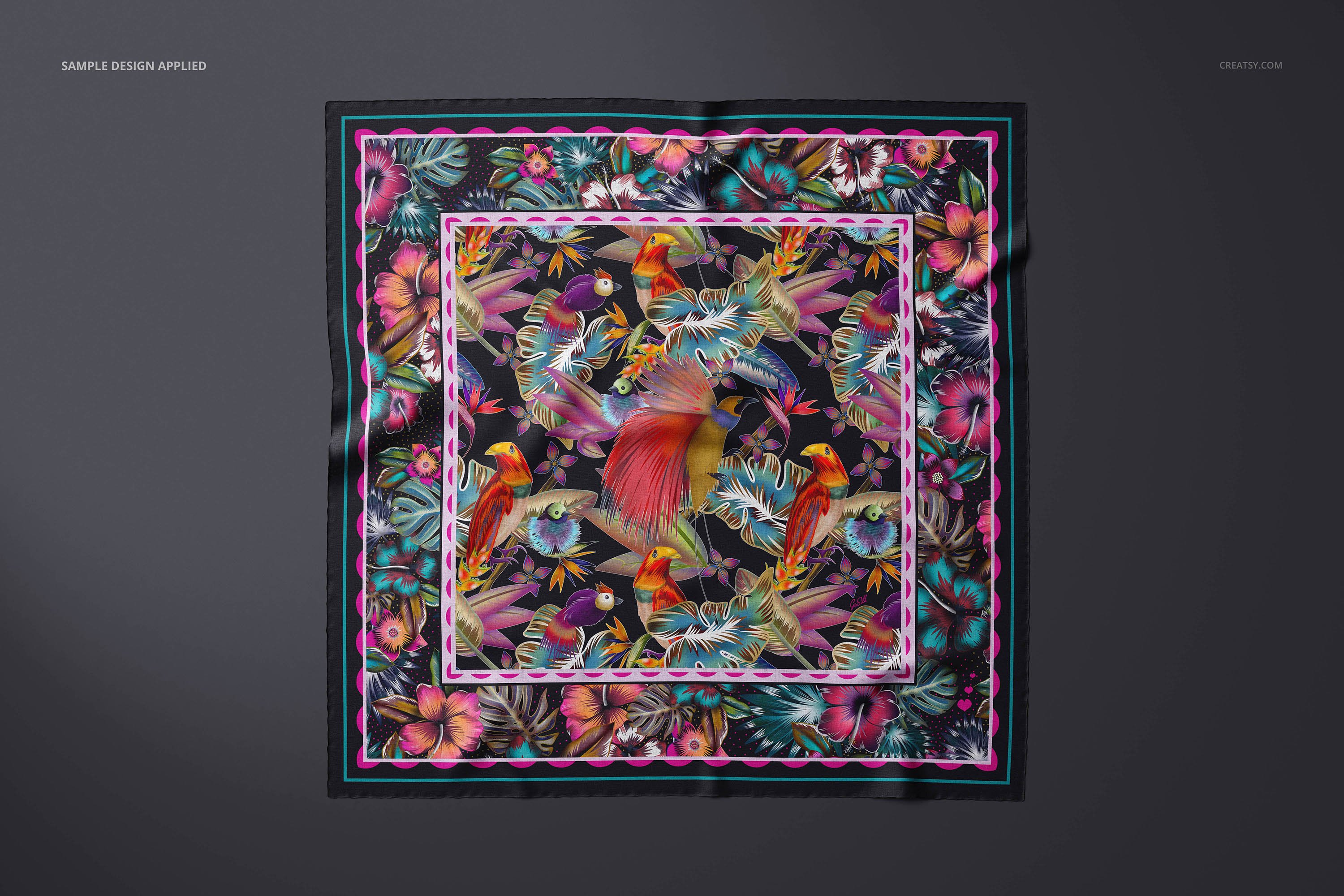 时尚羊绒围巾印花图案设计PS贴图样机素材 Lightweight Cashmere Scarf Mockup_img_2