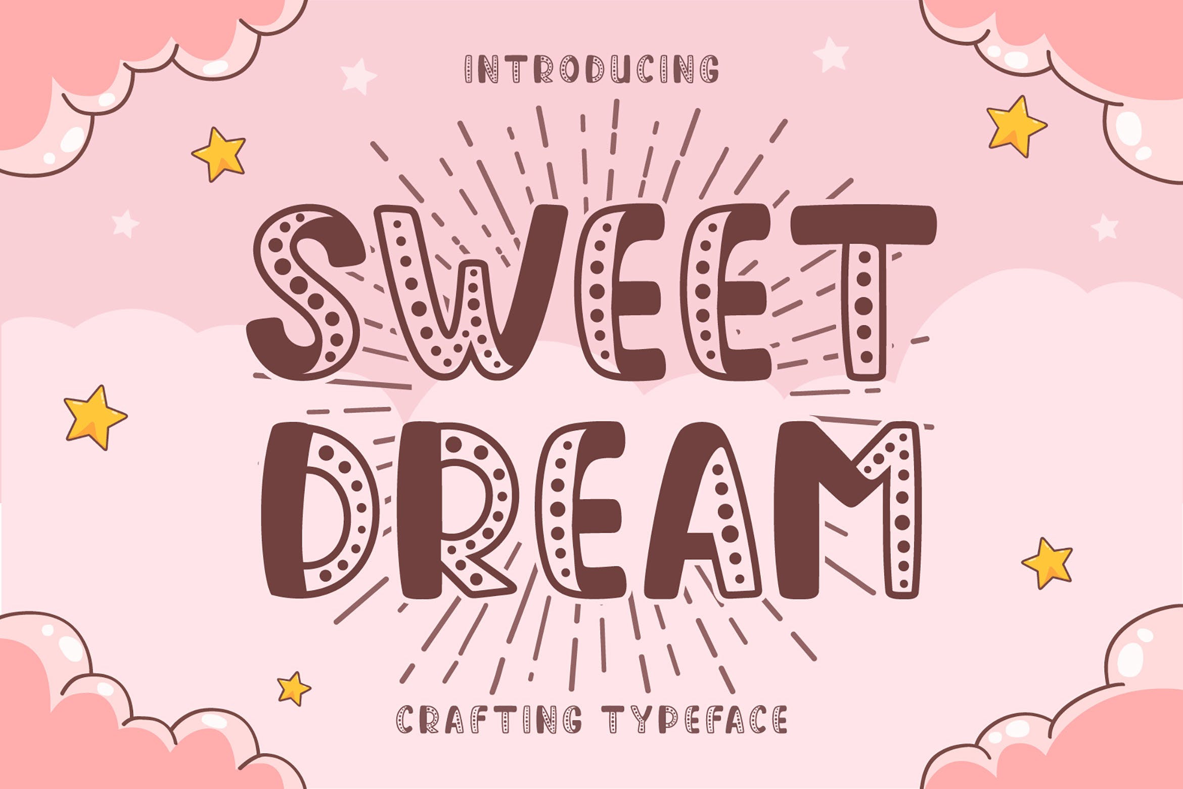 可爱卡通品牌标签徽标logo设计手写英文字体素材 Sweet Dream - Handcraft Display Font_img_2