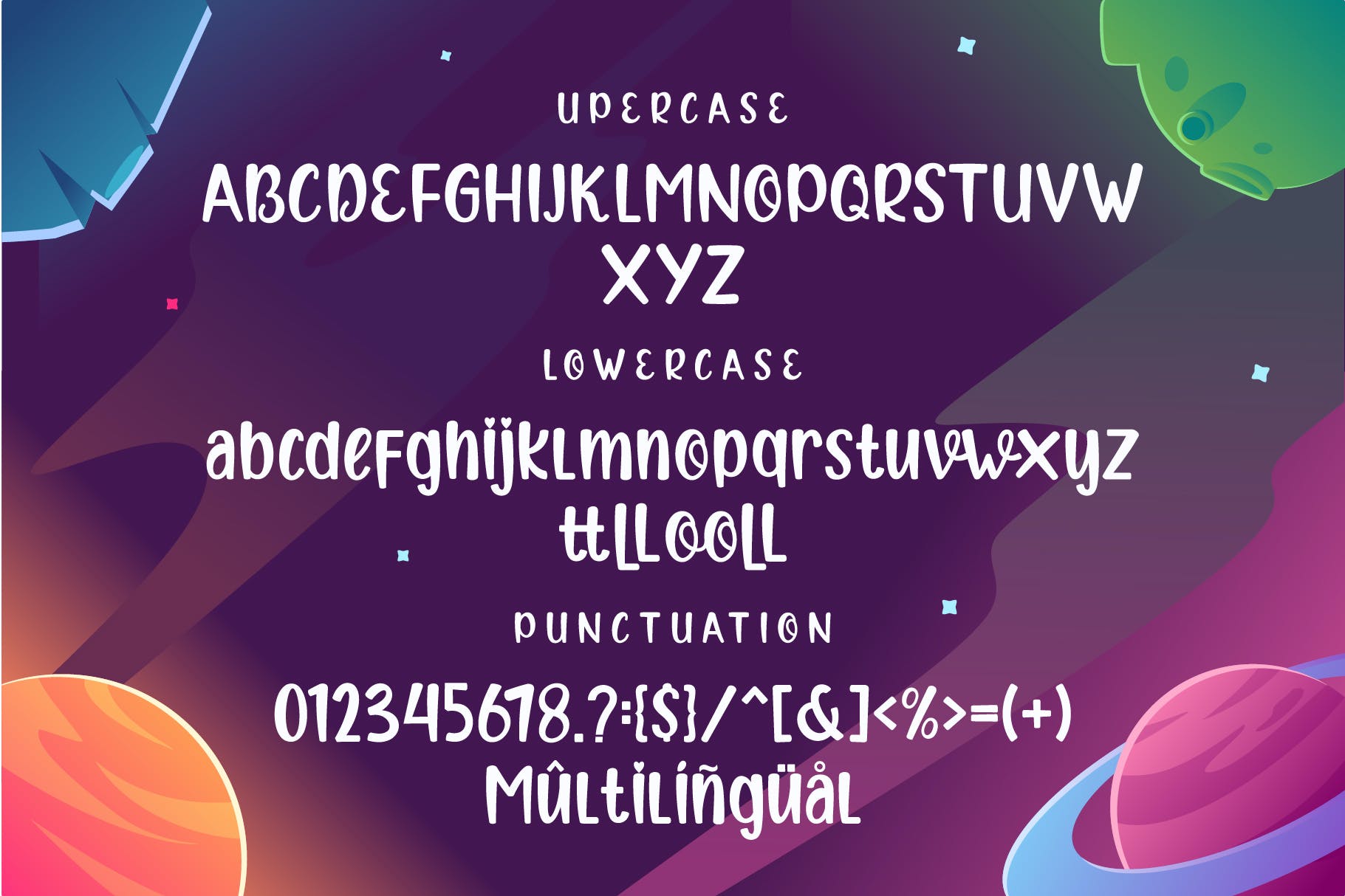 可爱卡通手写标签摄影徽标logo设计手写英文显示字体素材 Amsteroid Space - Handcraft Display Font_img_2