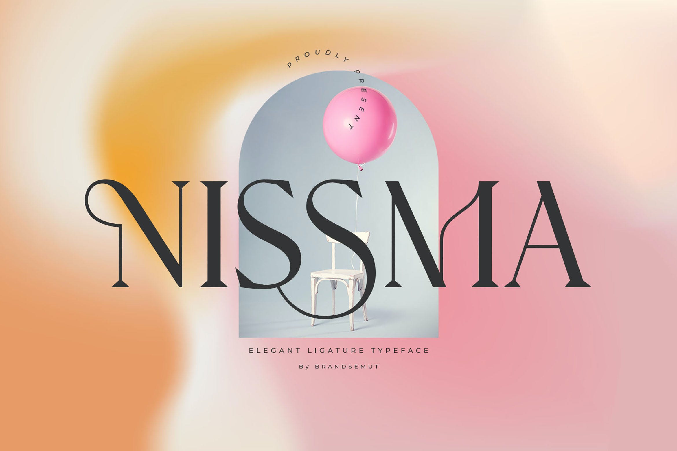 现代优雅品牌邀请函徽标logo设计衬线英文字体素材 Nissma - Modern Ligature Serif_img_2