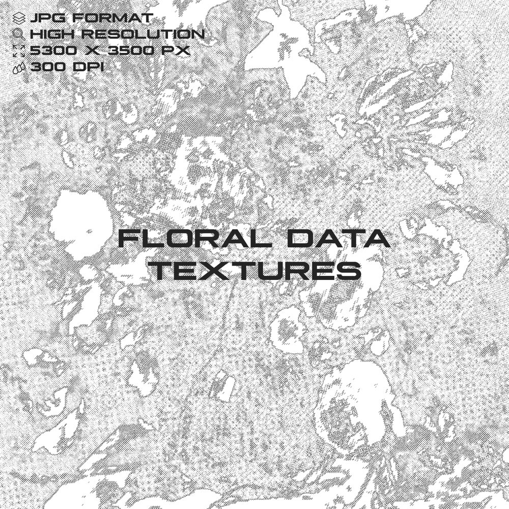 8款高清酸性几何花卉纹理背景图片设计素材 Floral Data Textures_img_2