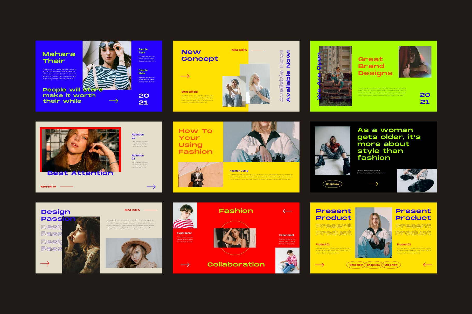 时尚炫彩品牌摄影作品集演示文稿设计Keynote模板 Mahara Keynote_img_2