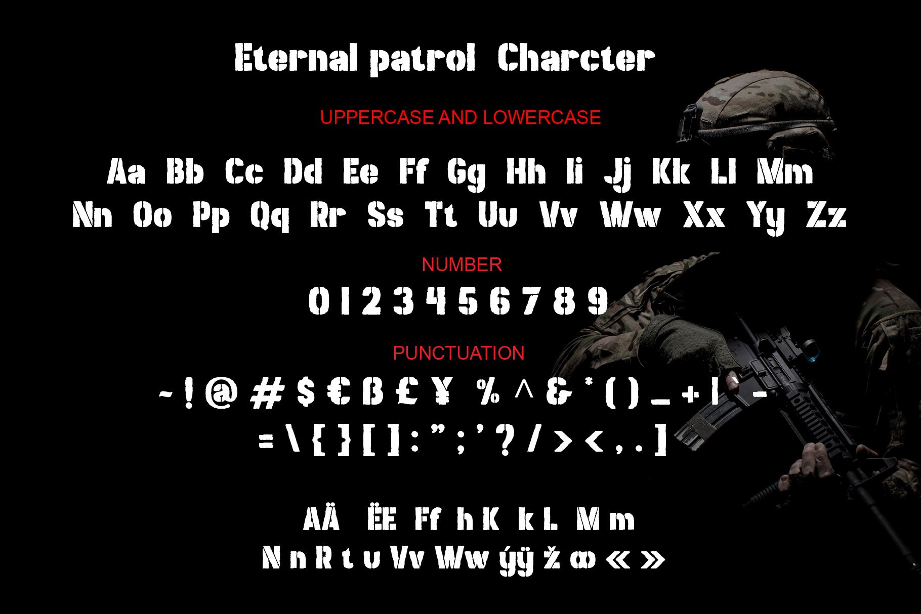 复古做旧海报标题徽标Logo粗体装饰英文字体素材 Eternal Patrol_img_2