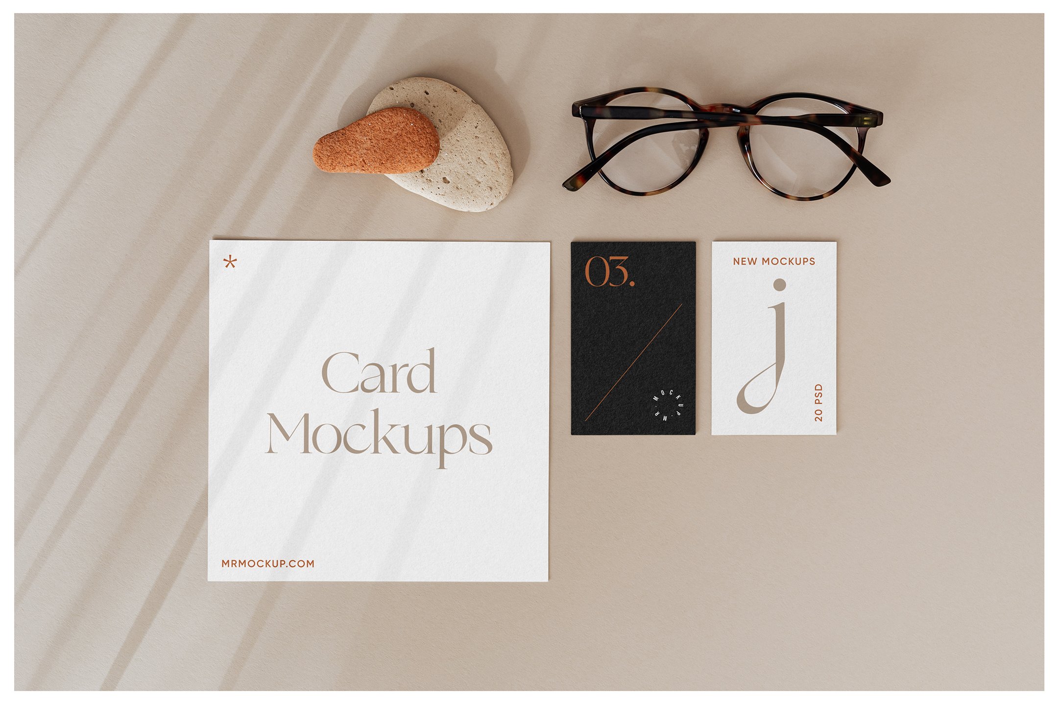 20个时尚商务名片卡片Logo设计贴图场景样机模板 Business Card Mockups Vol.1_img_2