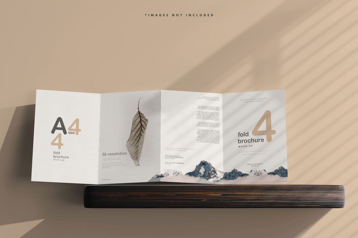 9款A4四折页小册子设计贴图样机PSD模板素材 A4 Size Four Fold Brochure Mockup_img_2