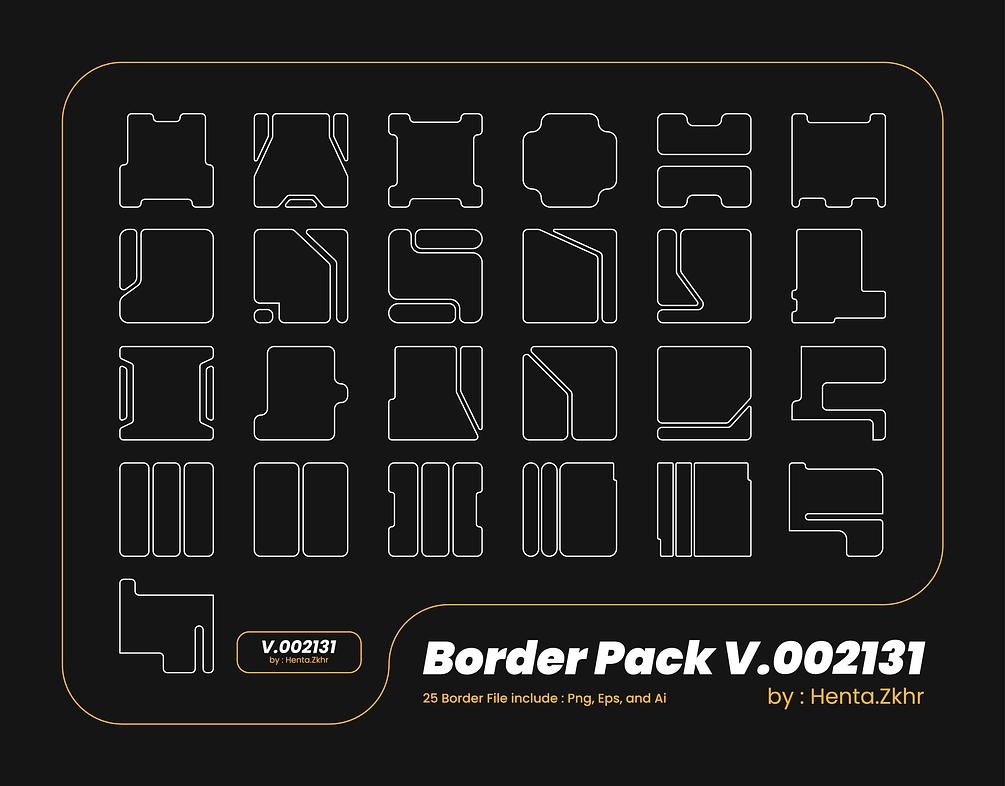 潮流创意酸性线条边框装饰图形海报平面设计矢量素材 Border Pack v002131_img_2